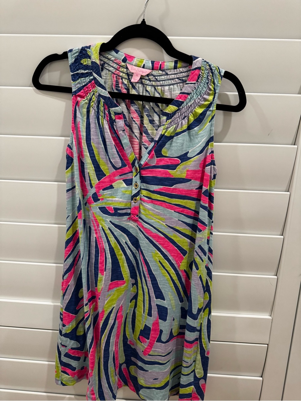 Lilly Pulitzer Multicolor Sleeveless Shift Dress - Pink, Blue, Lime